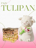 PELUCHE CORDERITO TULIPAN + TULIPAN INFINITO CAJA DE REGALO